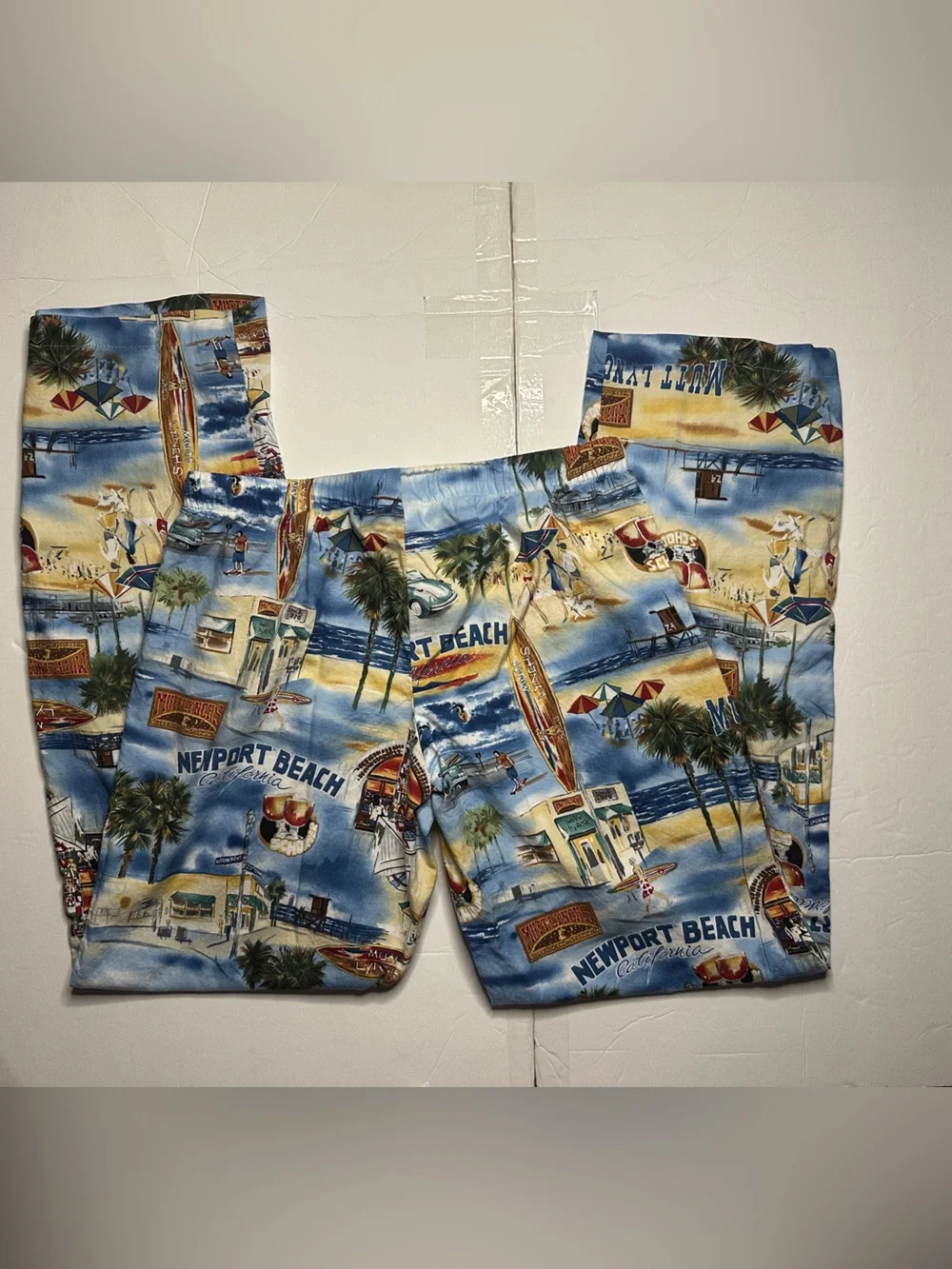 Newport Beach Scenic Print Beach Lounge Pants Size Medium